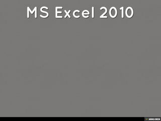 MS Excel 2010 