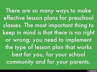 Preschool Lesson Plans | PPT