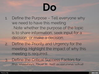 Three key aspects to a successful meeting. | PDF