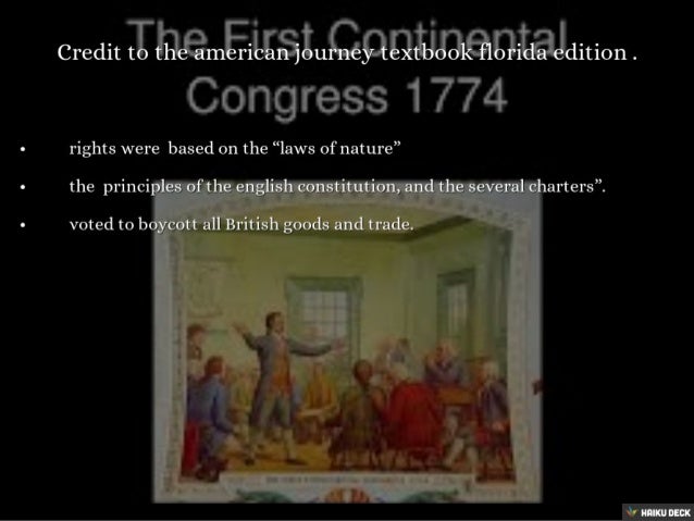 THE FIRST CONTINENTAL CONGRESS