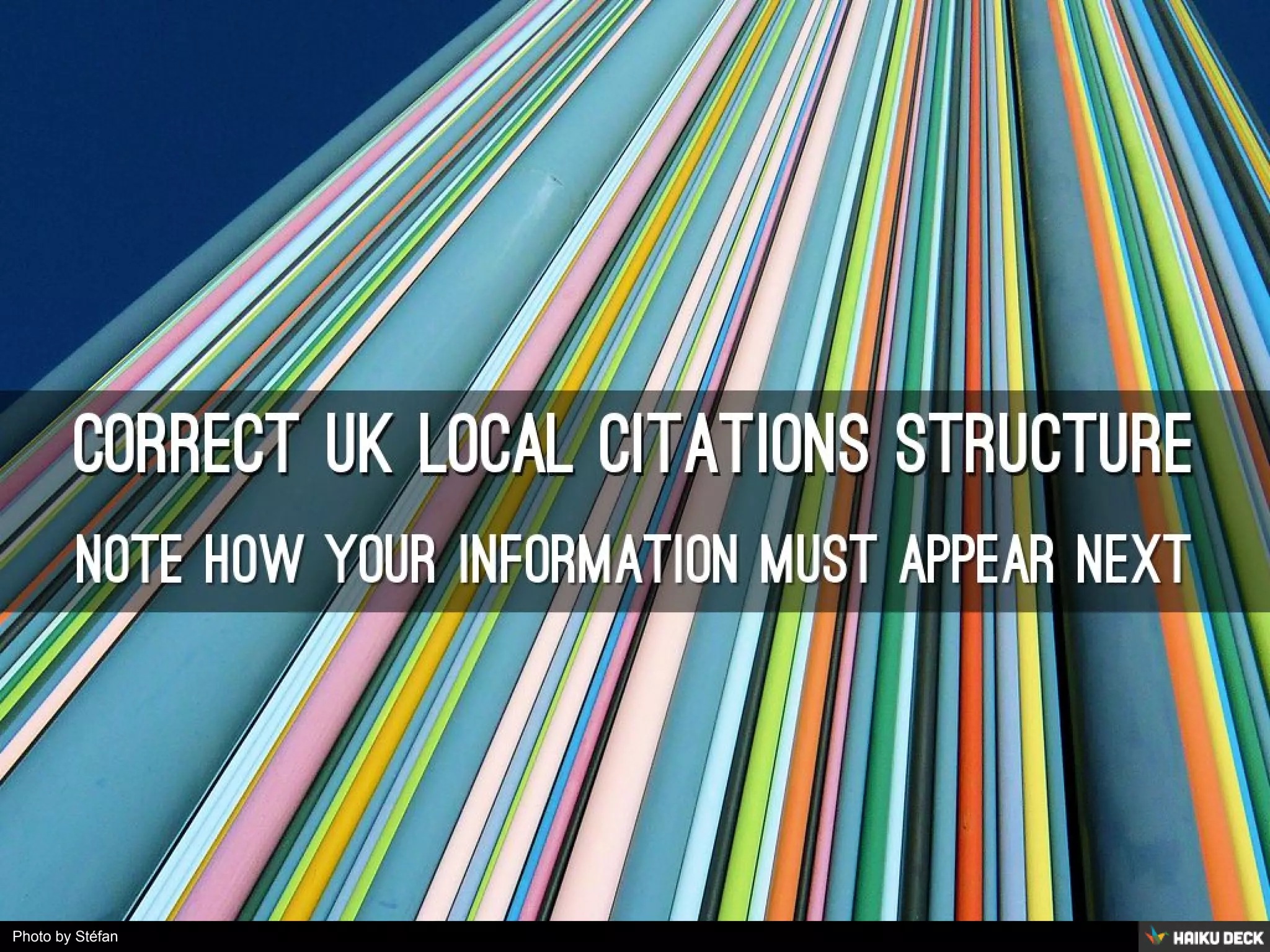 Photo by Stéfan - Creative Commons Attribution-ShareAlike License https://www.flickr.com/photos/49462908@N00 Created with Haiku Deck 
 