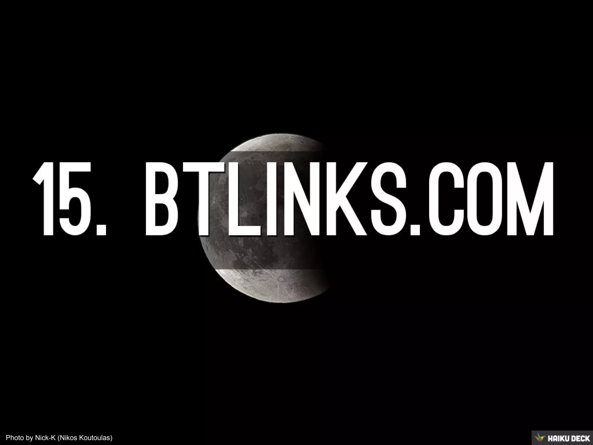 Photo by Nick-K (Nikos Koutoulas) - Creative Commons Attribution-NonCommercial License https://www.flickr.com/photos/33284937@N04 Created with Haiku Deck 
 