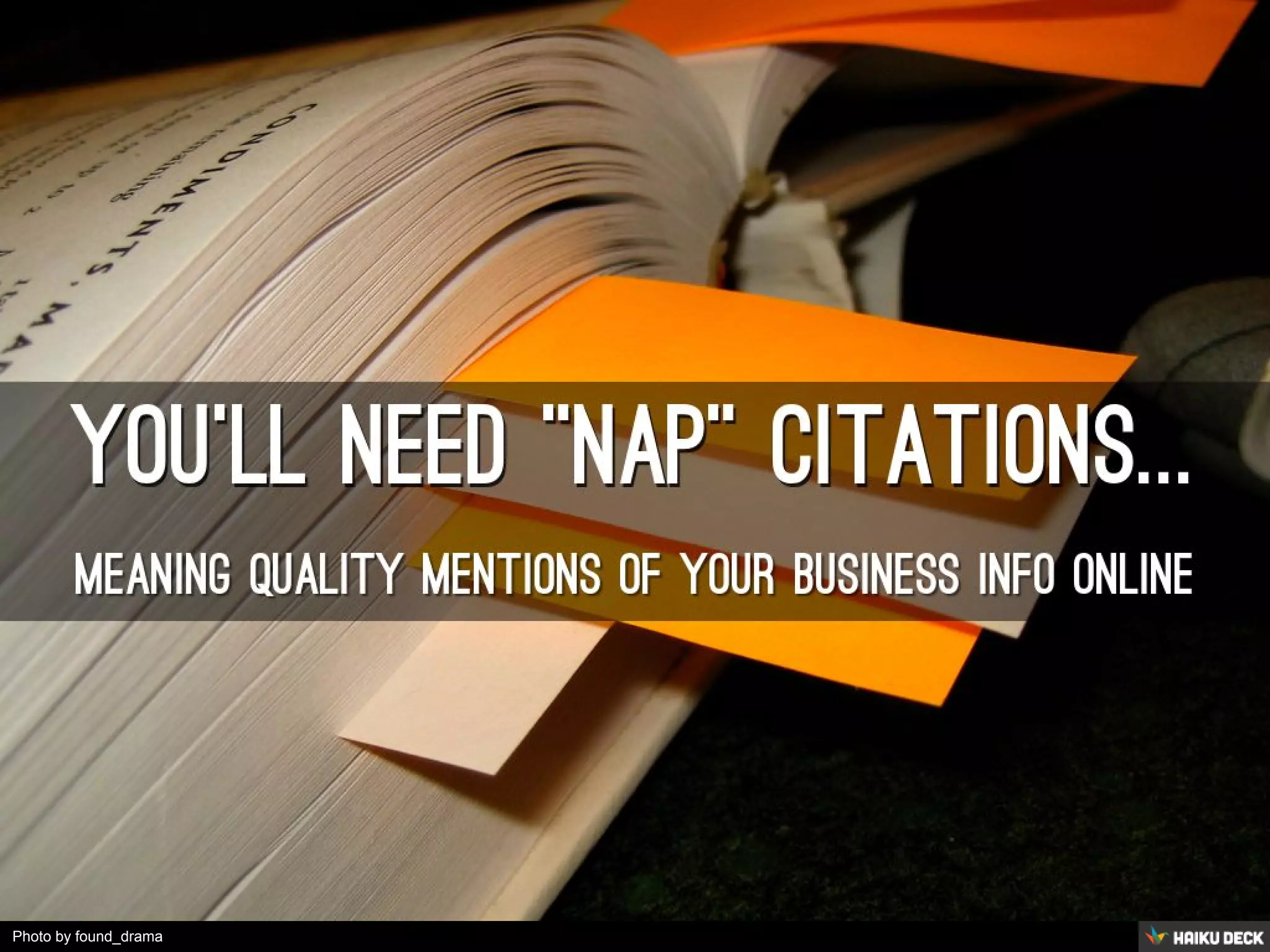 Photo by found_drama - Creative Commons Attribution-NonCommercial-ShareAlike License https://www.flickr.com/photos/28555778@N00 Created with Haiku Deck 
 