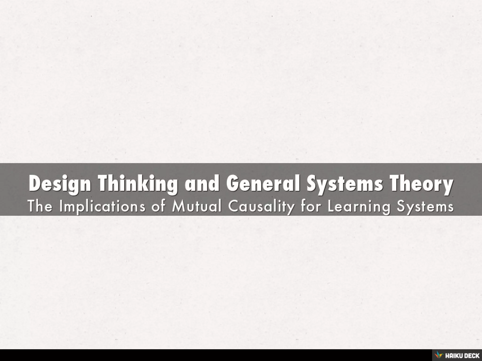 Design Thinking and General Systems Theory | PDF