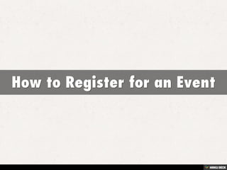 How to Register for an Event 