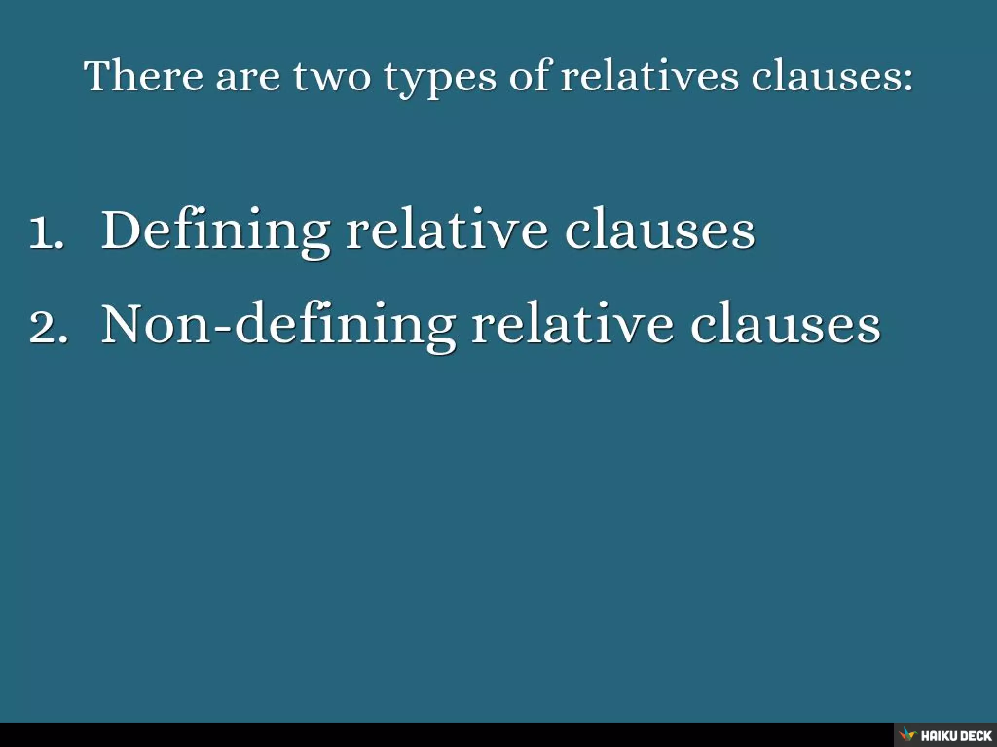 Relative clauses