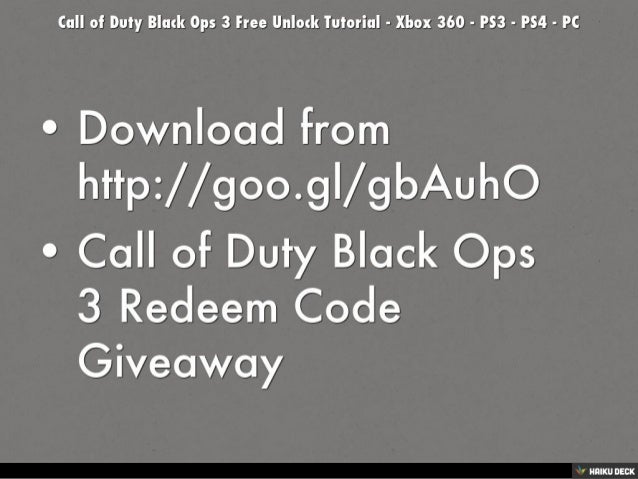 Call Of Duty Black Ops 3 Free Unlock Tutorial Xbox 360 Ps3 Ps4