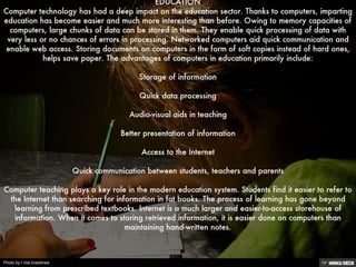 AREAS WHERE COMPUTERS ARE USED