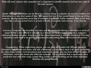 AREAS WHERE COMPUTERS ARE USED