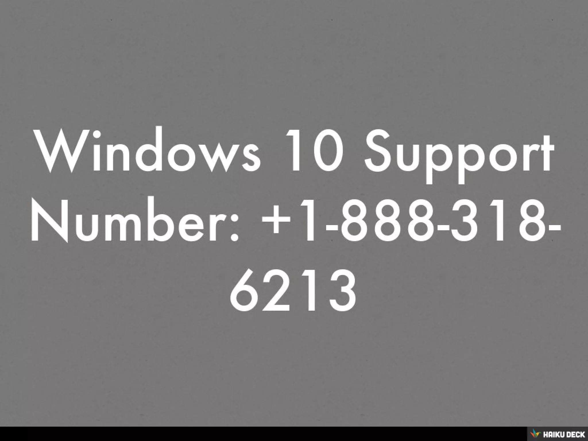 Windows 10 Support Number PPT