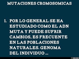 MUTACIONES CROMOSÓMICAS Juan lozano