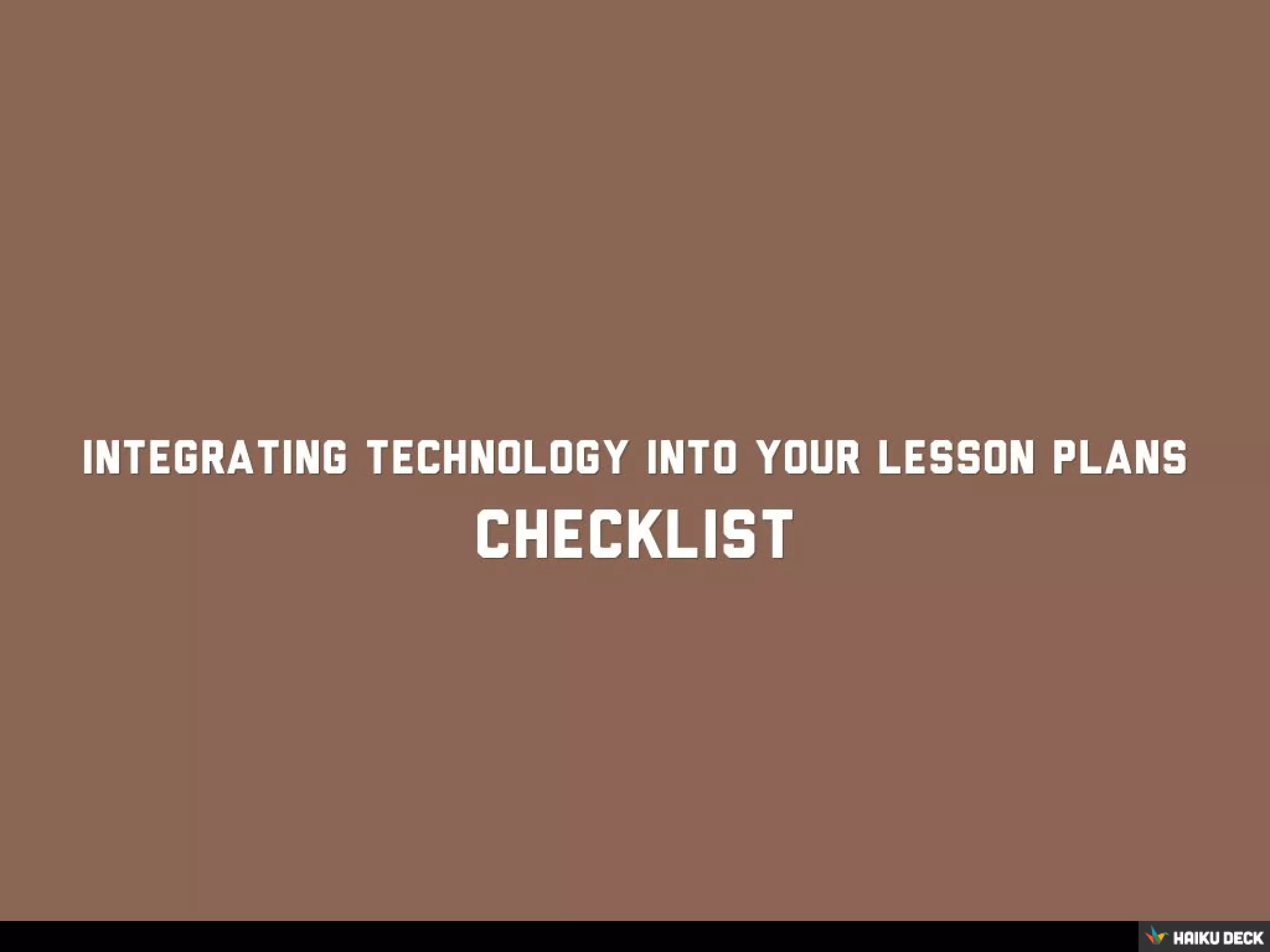 Integrating Technology into your Lesson Plans | PDF