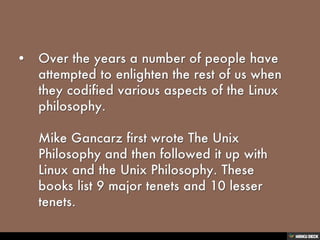 Linux Principles and Philosophy | PPT
