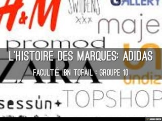 L'Histoire des marques: Adidas  Faculté ibn tofail : groupe 10 