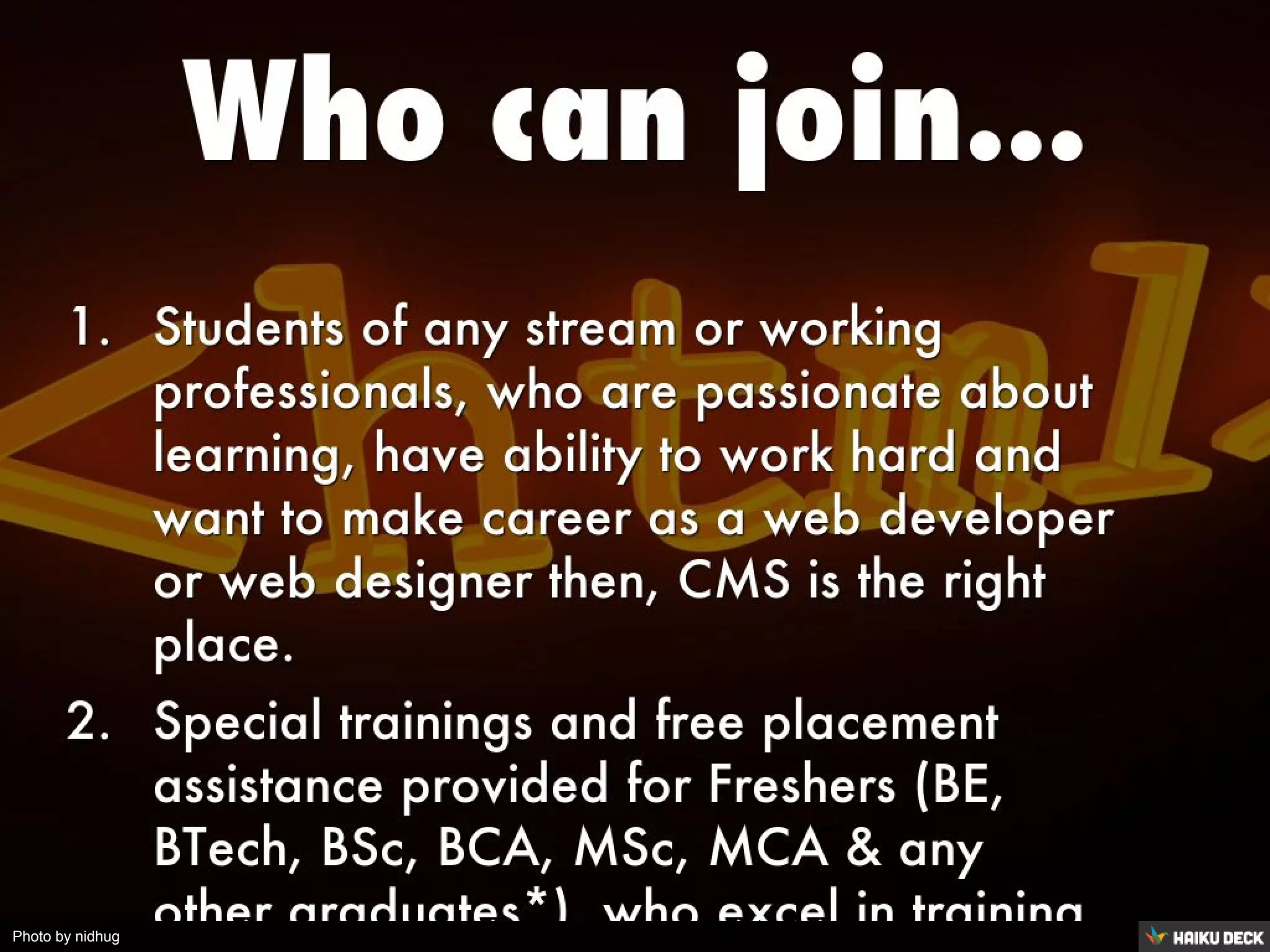 Training offered by CMS COMPUTER | PDF