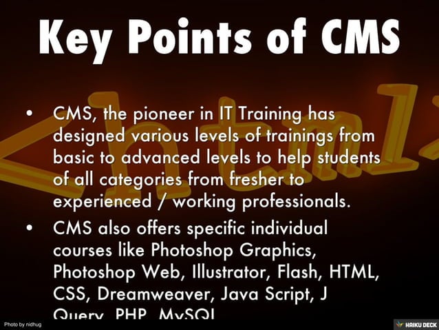 Training offered by CMS COMPUTER | PDF