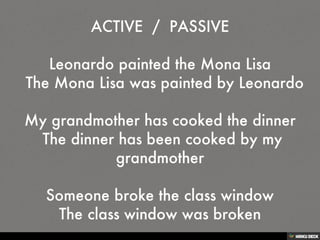 THE PASSIVE VOICE
