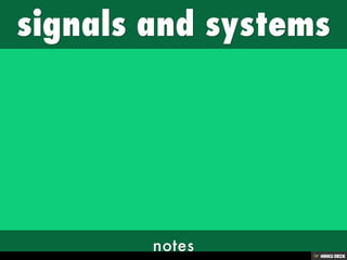 signals and systems  notes 