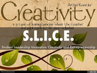 S.L.I.C.E.  Student Leadership Innovation Creativity and Entrepreneurship 