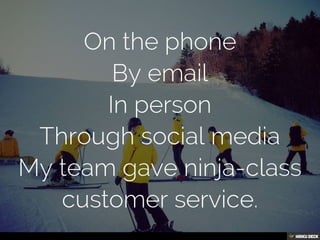 Possibly the best resume you'll ever view
Created with Haiku Deck, presentation software that's simple, beautiful and fun.
page 10 of 33
 