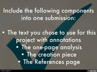 Critical Theory Unit Project Assessments