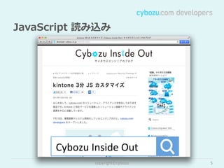JavaScript  読み込み

	
  Cybozu	
  Inside	
  Out	
copyright©cybozu

5

 