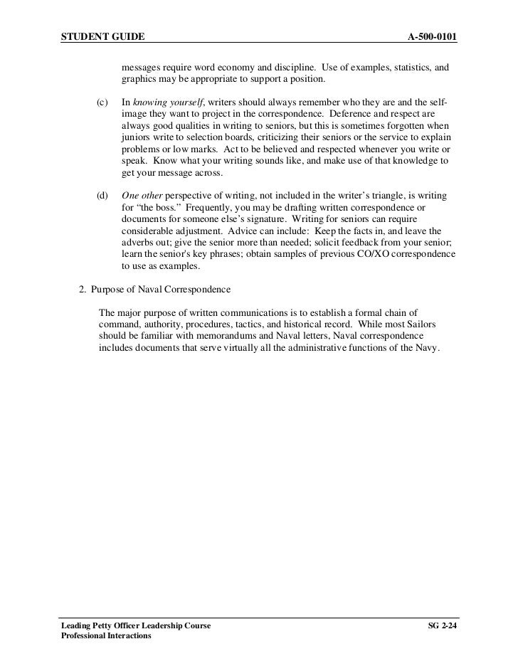 a 500 0101 chapter 2 lpo leadership course sg navpers 1616 25 form