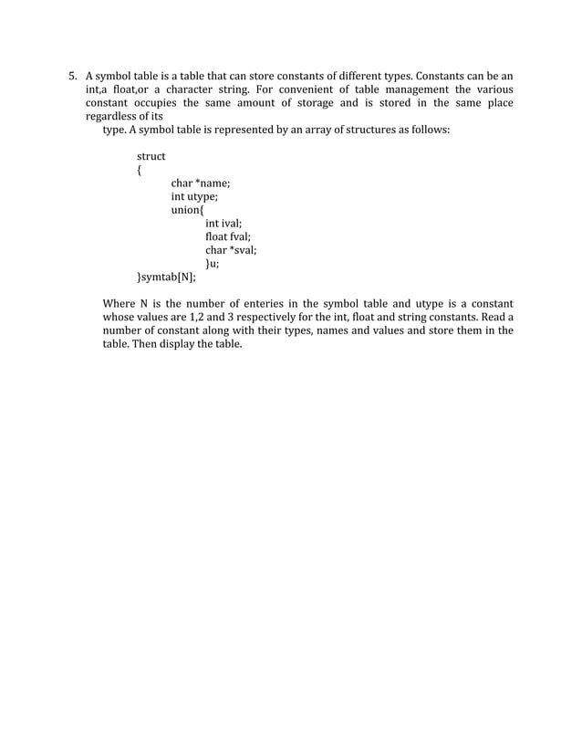 complex c programming | DOCX