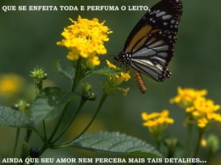 AINDA QUE SEU AMOR NEM PERCEBA MAIS TAIS DETALHES ... QUE SE ENFEITA TODA E PERFUMA O LEITO,  