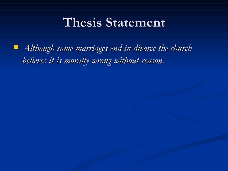 thesis statement for marriage and divorce