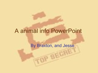 A animal info PowerPoint   By Braxton, and Jesse   