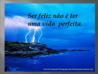 Ser feliz não é ter uma vida  perfeita . 