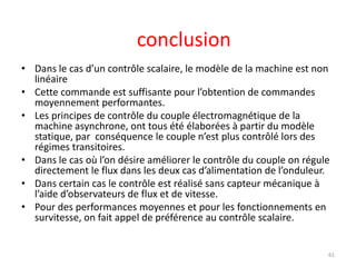 30Commande de l'onduleurLa stratégie de commande par modulation de largeur d'impulsion (MLI) permet de convertir une tension de référence appelée modulante enune tension sous forme de créneaux; le principe de la MLI consiste à comparer le signal de référence (modulante), à un signal porteuse (triangulaire )de fréquence supérieure.Principe de la commande MLI- ST