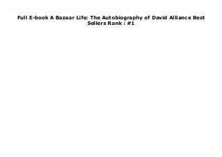 Full E-book A Bazaar Life: The Autobiography of David Alliance Best
Sellers Rank : #1
Download Here https://fomesrtyzizi.blogspot.com/?book=1849541922 In 1950 David Alliance arrived in Manchester with £14, within six years, aged twenty-four, he bought a loss-making textile mill, turned it around in six months and went on to build the biggest textile company in the western world, employing over 80,000 people. Lord Alliance describes his business philosophy and his charitable work in Iran and Israel. Read Online PDF A Bazaar Life: The Autobiography of David Alliance, Download PDF A Bazaar Life: The Autobiography of David Alliance, Read Full PDF A Bazaar Life: The Autobiography of David Alliance, Read PDF and EPUB A Bazaar Life: The Autobiography of David Alliance, Download PDF ePub Mobi A Bazaar Life: The Autobiography of David Alliance, Reading PDF A Bazaar Life: The Autobiography of David Alliance, Download Book PDF A Bazaar Life: The Autobiography of David Alliance, Download online A Bazaar Life: The Autobiography of David Alliance, Download A Bazaar Life: The Autobiography of David Alliance David Alliance pdf, Read David Alliance epub A Bazaar Life: The Autobiography of David Alliance, Download pdf David Alliance A Bazaar Life: The Autobiography of David Alliance, Read David Alliance ebook A Bazaar Life: The Autobiography of David Alliance, Download pdf A Bazaar Life: The Autobiography of David Alliance, A Bazaar Life: The Autobiography of David Alliance Online Read Best Book Online A Bazaar Life: The Autobiography of David Alliance, Download Online A Bazaar Life: The Autobiography of David Alliance Book, Download Online A Bazaar Life: The Autobiography of David Alliance E-Books, Download A Bazaar Life: The Autobiography of David Alliance Online, Download Best Book A Bazaar Life: The Autobiography of David Alliance Online, Read A Bazaar Life: The Autobiography of David Alliance Books Online Download A Bazaar Life: The Autobiography of David Alliance Full Collection, Read A Bazaar Life: The Autobiography of David Alliance Book, Download A
Bazaar Life: The Autobiography of David Alliance Ebook A Bazaar Life: The Autobiography of David Alliance PDF Read online, A Bazaar Life: The Autobiography of David Alliance pdf Download online, A Bazaar Life: The Autobiography of David Alliance Download, Read A Bazaar Life: The Autobiography of David Alliance Full PDF, Read A Bazaar Life: The Autobiography of David Alliance PDF Online, Read A Bazaar Life: The Autobiography of David Alliance Books Online, Download A Bazaar Life: The Autobiography of David Alliance Full Popular PDF, PDF A Bazaar Life: The Autobiography of David Alliance Read Book PDF A Bazaar Life: The Autobiography of David Alliance, Read online PDF A Bazaar Life: The Autobiography of David Alliance, Read Best Book A Bazaar Life: The Autobiography of David Alliance, Read PDF A Bazaar Life: The Autobiography of David Alliance Collection, Download PDF A Bazaar Life: The Autobiography of David Alliance Full Online, Download Best Book Online A Bazaar Life: The Autobiography of David Alliance, Download A Bazaar Life: The Autobiography of David Alliance PDF files
 