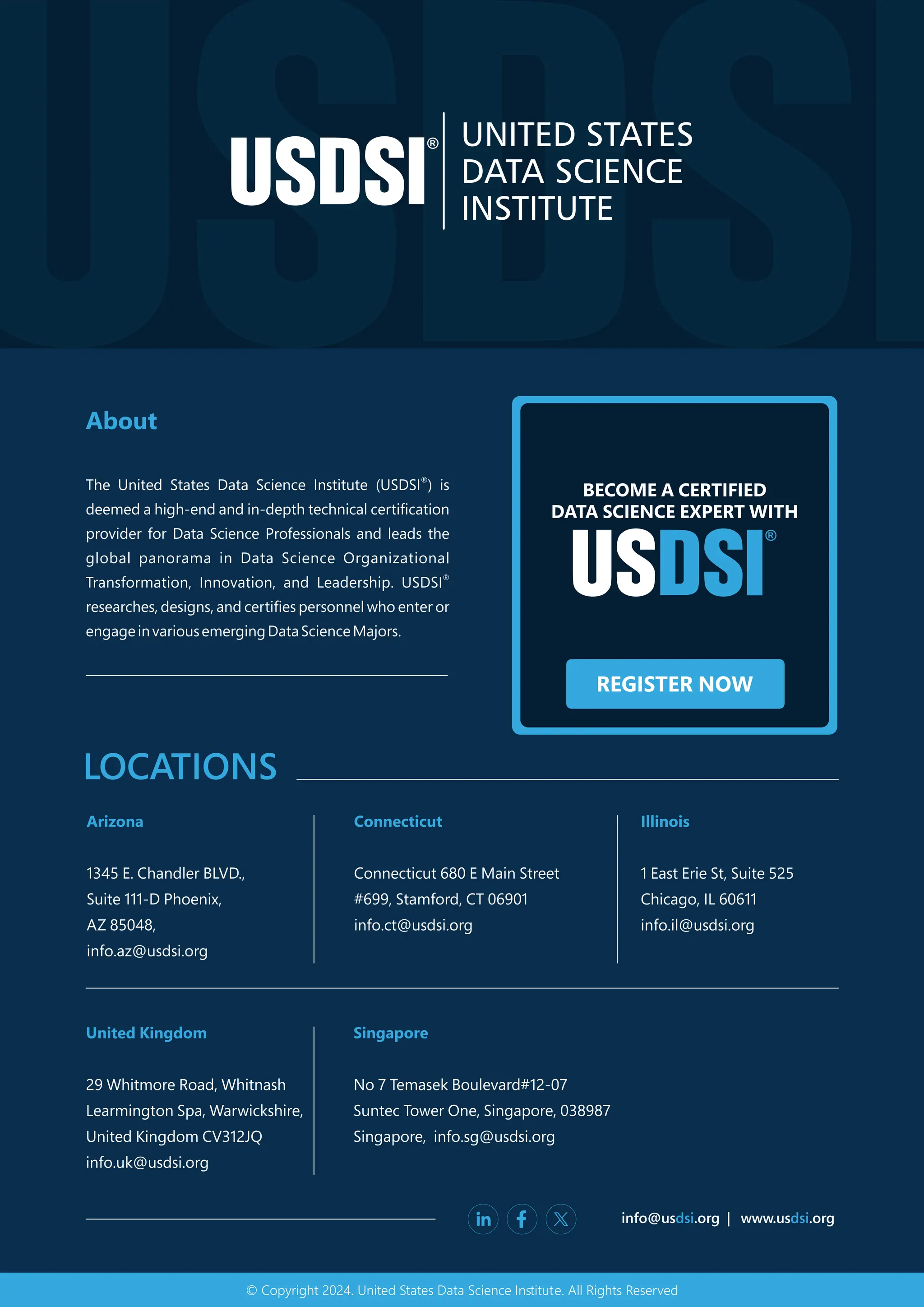 © Copyright 2024. United States Data Science Inﬆitute. All Rights Reserved
BECOME A CERTIFIED
DATA SCIENCE EXPERT WITH
 