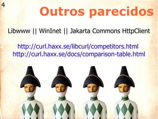 Outros parecidos Libwww || WinInet || Jakarta Commons HttpClient  http://curl.haxx.se/libcurl/competitors.html  http://curl.haxx.se/docs/comparison-table.html 