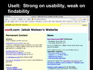 UseIt:  Strong on usability, weak on findability 