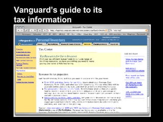 Vanguard’s guide to its tax information 