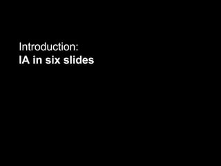 Introduction:  IA in six slides 
