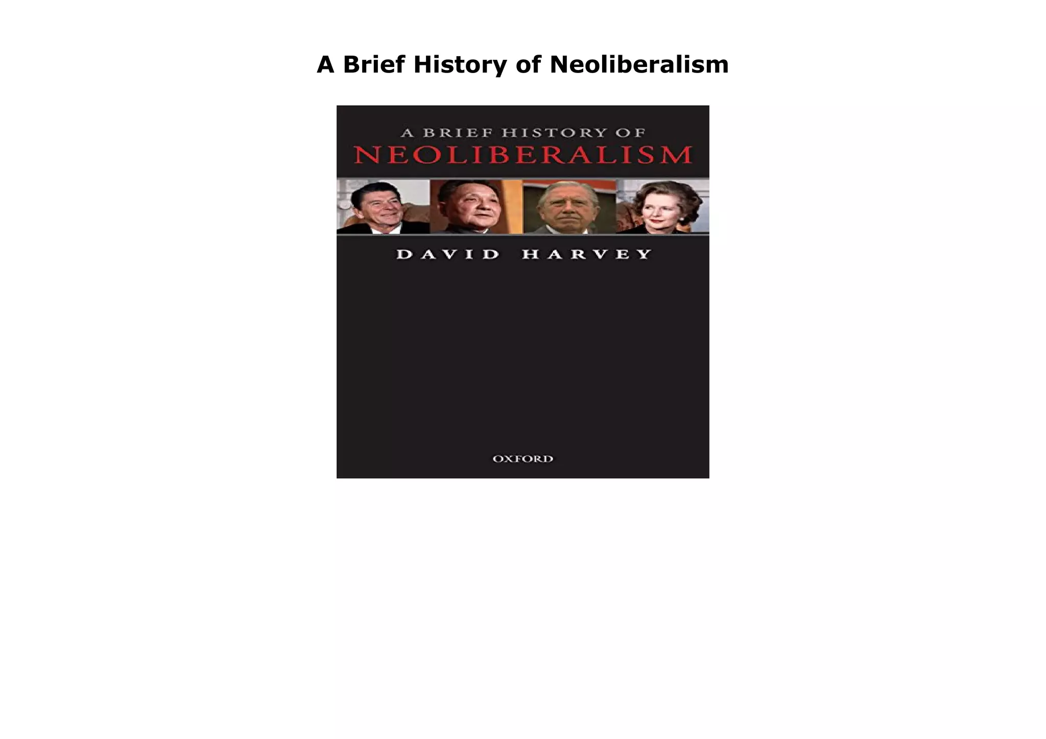 A Brief History of Neoliberalism PPT