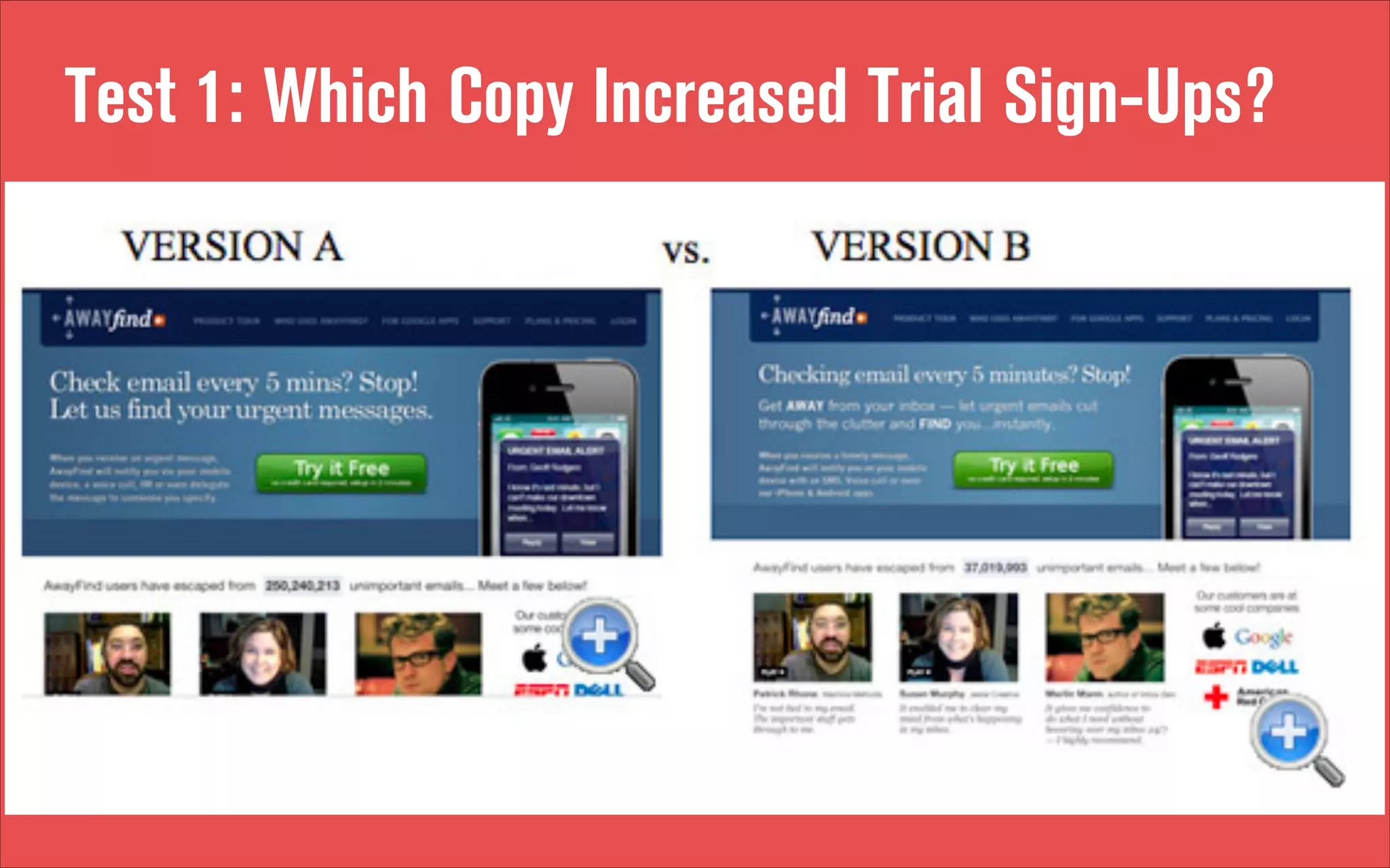 Test 1: Which Copy Increased Trial Sign-Ups?

 