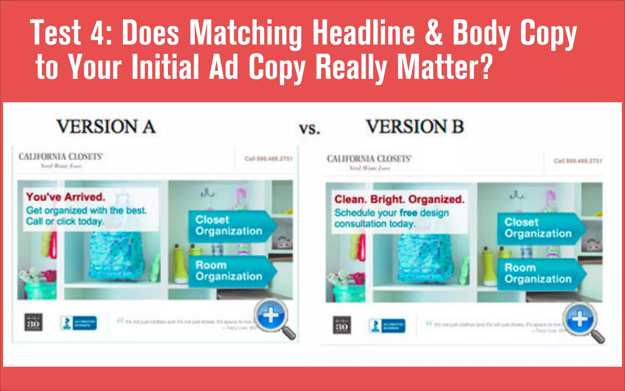 Test 4: Does Matching Headline & Body Copy
to Your Initial Ad Copy Really Matter?

 