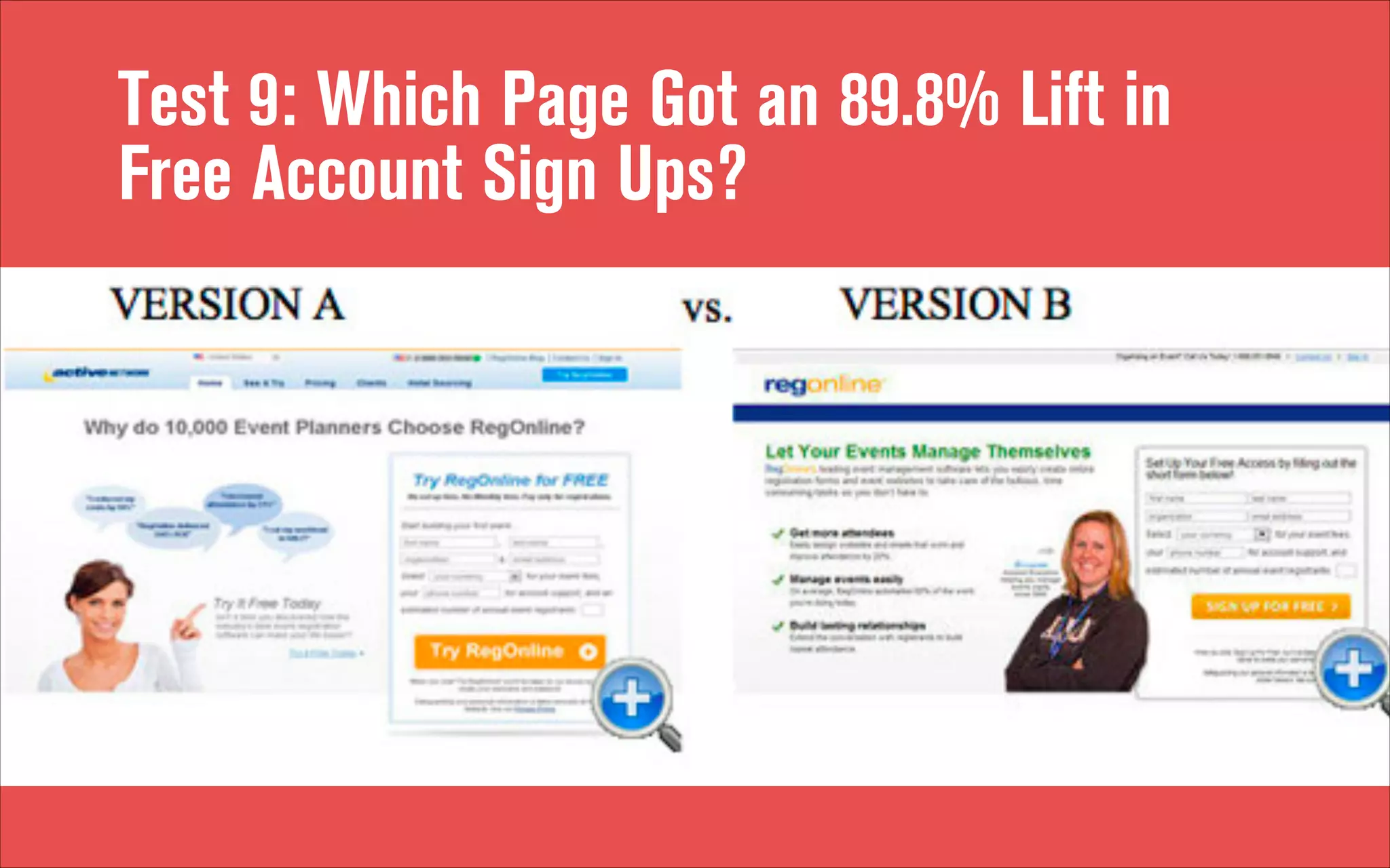 Test 9: Which Page Got an 89.8% Lift in
Free Account Sign Ups?

 