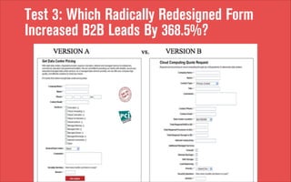 Test 3: Which Radically Redesigned Form
Increased B2B Leads By 368.5%?

 