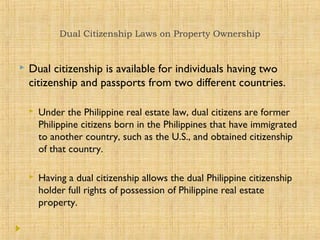 Foreigner's guide to buying real estate in the philippines | PPT