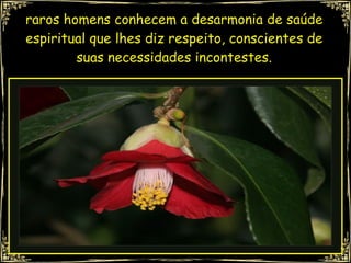 raros homens conhecem a desarmonia de saúde espiritual que lhes diz respeito, conscientes de suas necessidades incontestes. 