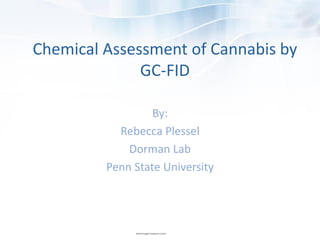 Chemical Assessment of Cannabis by
GC-FID
By:
Rebecca Plessel
Dorman Lab
Penn State University
 
