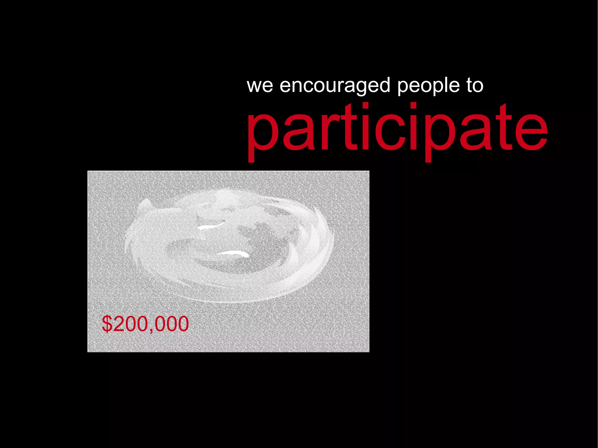 we encouraged people to $200,000 participate 