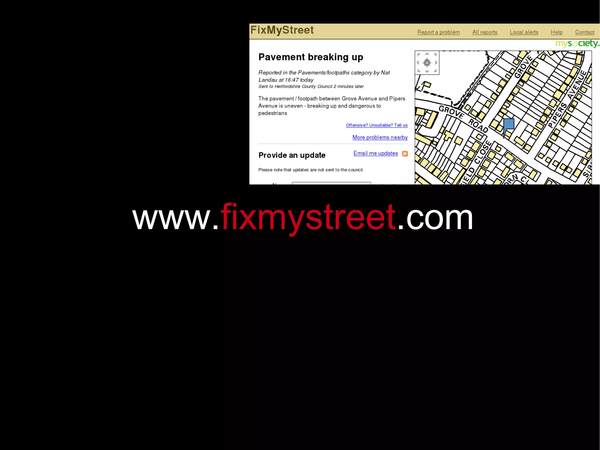 www. fixmystreet .com 