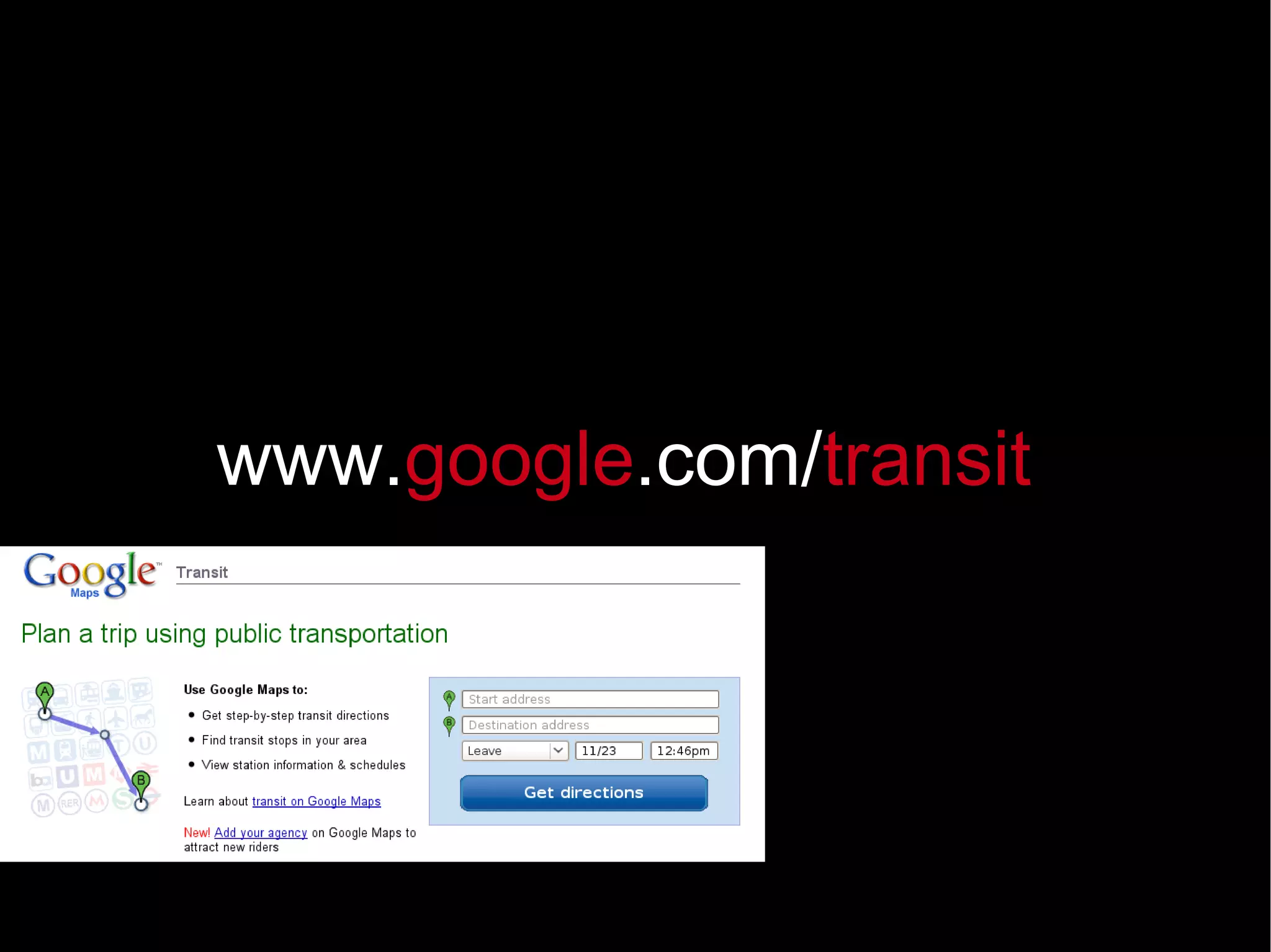 www. google .com/ transit 